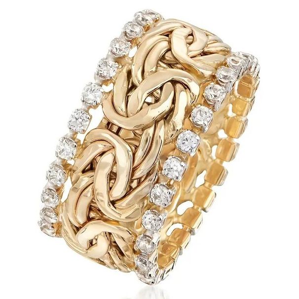 Punk personality wide ring status symbol winding ring with irregular lines_ipsvogv.com