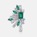 Geometric Half Scalloped Retro Earrings S925 Silver Cultivated Emerald High End Earrings Light Luxury_ipsvogv.com