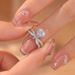 S Pure Silver Love Mosang Stone Women's Simple Heart Style, Temperament Ring, New Product_ipsvogv.com