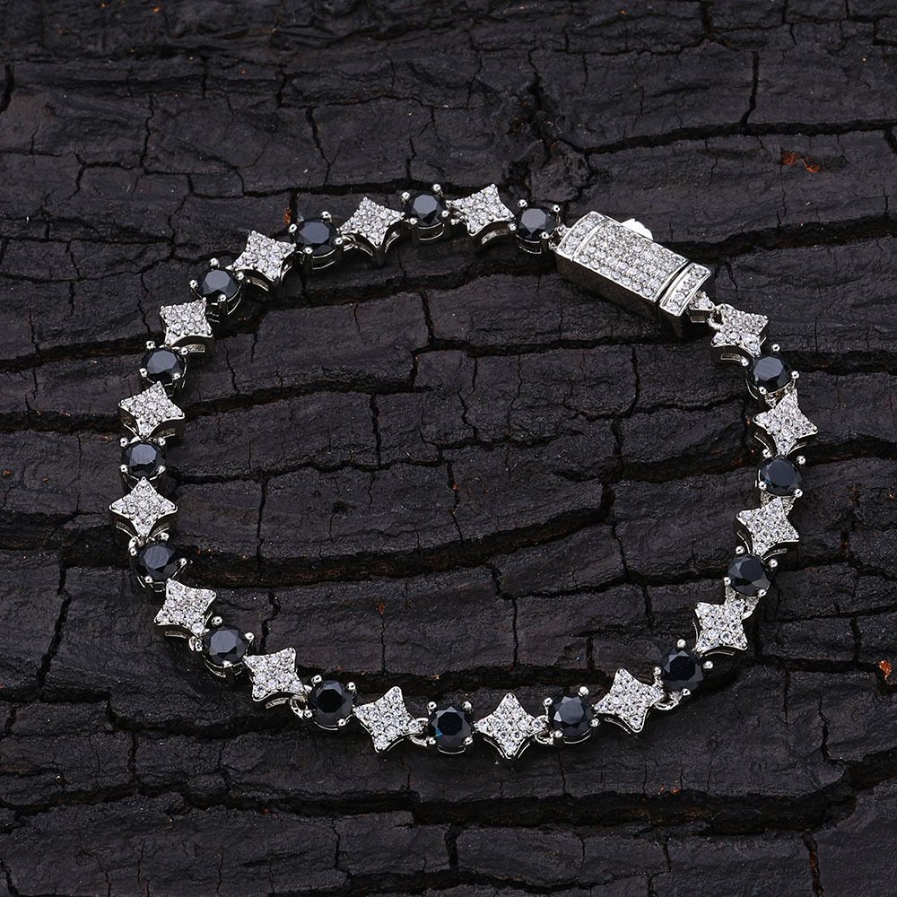 Men's Jewelry Hip Hop New 6mm Cross Star Zircon Tennis Chain High Grade Men's Bracelet_ipsvogv.com