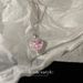 blossom Ice Cherry Pink~Love Zircon Summer Collarbone ! Chain, Heart-shaped Full Diamond Studded Necklace For Women, Not Chain, Women,_ipsvogv.com
