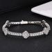 Hip Hop Spring Buckle Zircon Tennis Chain Four-Leaf Clover Men's Bracelet Jewelry High-End Accessories_ipsvogv.com