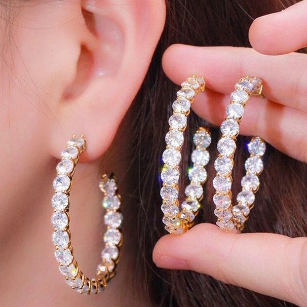 Cao Shi International, Zhang Ziyi, Star, Same Style C-shaped, Premium, Magnificent Earrings, Oversized and_ipsvogv.com