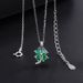 S999 Sterling Silver Four Leaf Clover Necklace Female Emerald Heart Shaped Clavicle Chain_ipsvogv.com