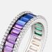 Rainbow zircon ring men and women S925 single row surrounded by colored gemstone ring fashion personality_ipsvogv.com