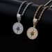 Compass Full Of Zircon Pendant Hip Hop Personality Trendy Men And Women Necklace Accessories_ipsvogv.com