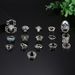 Hot Selling Halloween Jewelry Set Of 16 Pieces, Including Skull, Spider, And Animal Rings_ipsvogv.com