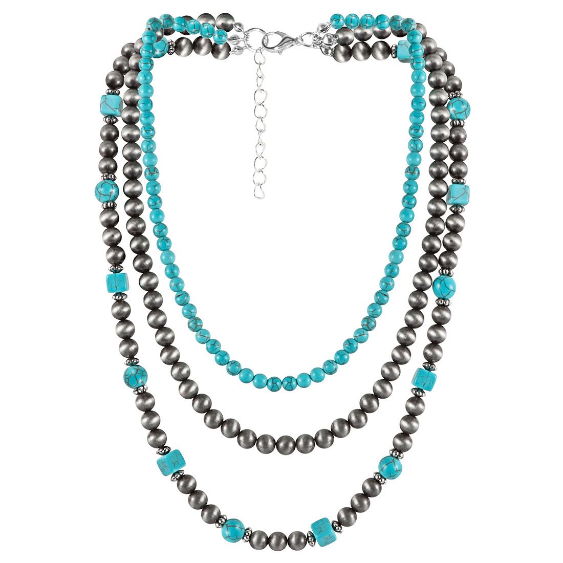 Jewelry Retro Ethnic Style Handmade Beaded Turquoise Necklace_ipsvogv.com