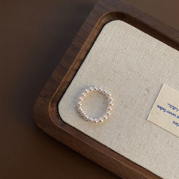 Natural Pearl Powder White Ring For Women, Adjustable, Fashionable, Niche, Exquisite Design, High-end Versatile Style,_ipsvogv.com