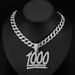 Hip Hop Hot Selling Full Diamond 1000 Point Pendant Cuban Necklace Men's Trendy Cool Street Dance Decoration_ipsvogv.com