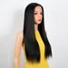 hot selling Synthetic Lace Front For Black Women Long Straight Middle Part Wig High Temperature Hair Red Ombre Cosplay Wigs_ipsvogv.com