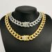 Unisex 16mm Rectangular Glass Necklace Trendy Cuban Chain Full Of Diamonds Original Design Alloy Hip Hop Style_ipsvogv.com