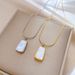 Body 【 Full Titanium Steel 】 Square Shell Snake Bone Furnace Real Gold Necklace For Women Instagram Internet Famous 【 】_ipsvogv.com