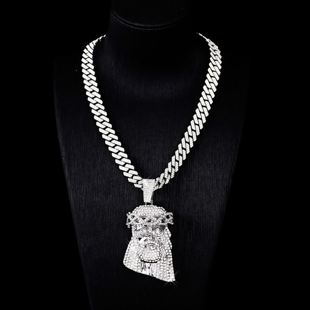Personalized religious belief diamond pendant street all match alloy Cuban chain set niche hip hop pendant necklace_ipsvogv.com