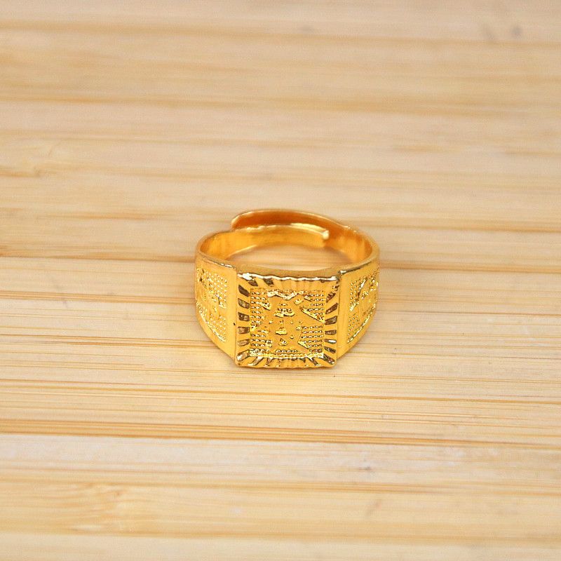 Tuhao Jewelry Men's Wealth Lucky Gold Ring Handpiece_ipsvogv.com