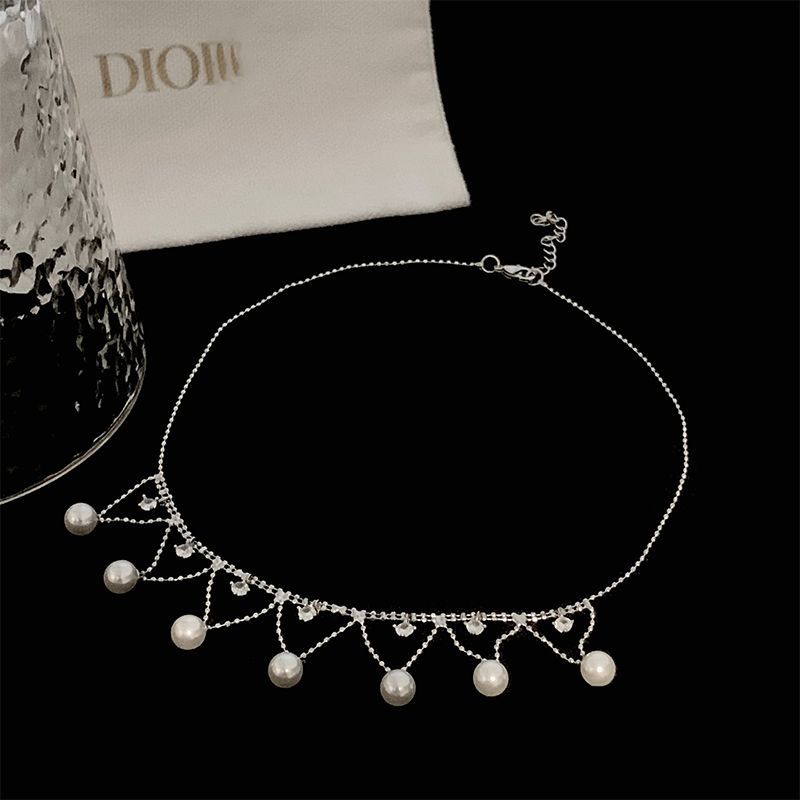 temperament, Pearl Elegant Zircon Tassel Collarbone Chain, Women's New High-end Style, Short Necklace, Versatile !_ipsvogv.com