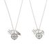 Combination Personalized Compass Heart Splicing English Engraving Mom And Daughter Two Piece Set Necklace_ipsvogv.com