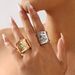 R0862 new metallic textured lava wide face with simple style and personality, irregular opening ring_ipsvogv.com