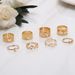 New Carved Hollow Animal 6-piece Set Of Iron Ring Cute Crescent Letter Butterfly_ipsvogv.com