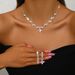 Women’s Jewelry Set FashionFashionable Full Diamond Wedding Jewelry Niche Earring Style Necklace Set_ipsvogv.com