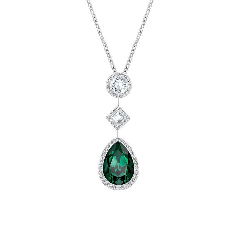 Emerald Gemstone Necklace Female Element Green Crystal Clavicle Necklace Female_ipsvogv.com