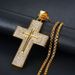 New Hip-Hop Jewelry Titanium Steel Gold-Plated Diamond-Studded Cross Pendant Necklace_ipsvogv.com