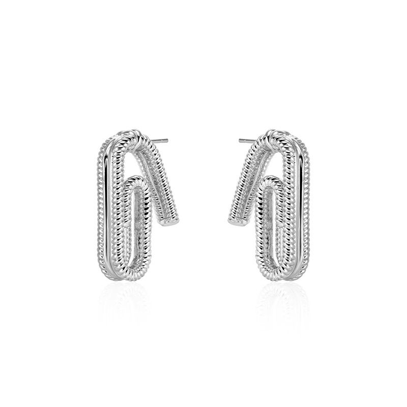 Women's Jewelry Front And Back Geometric Earrings Light Luxury Niche Design Fashionable French Twist Earrings_ipsvogv.com