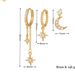 Jewelry & Accessories Brass Real Gold Electroplated Six Pointed Star Moon Three Piece Earring Set Ear Clip Earrings_ipsvogv.com