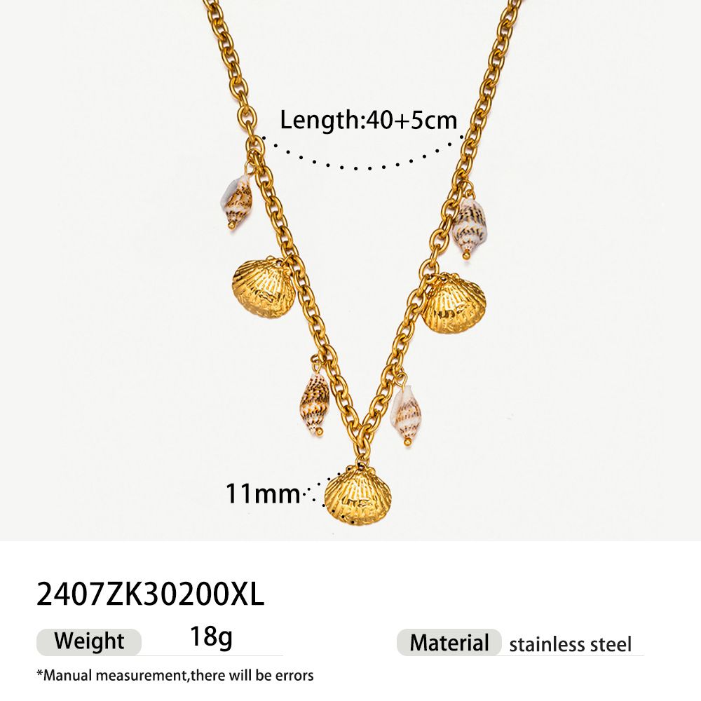 temperament gold stainless steel shell necklace does not fade female ins high end simple versatile jewelry_ipsvogv.com