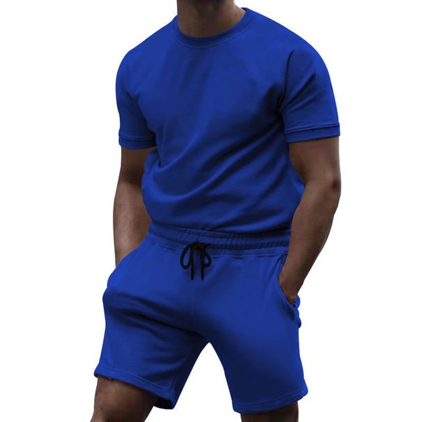 Men's Clothing short sleeve sports casual patchwork round neck fitness suit men's t-shirt_ipsvogv.com