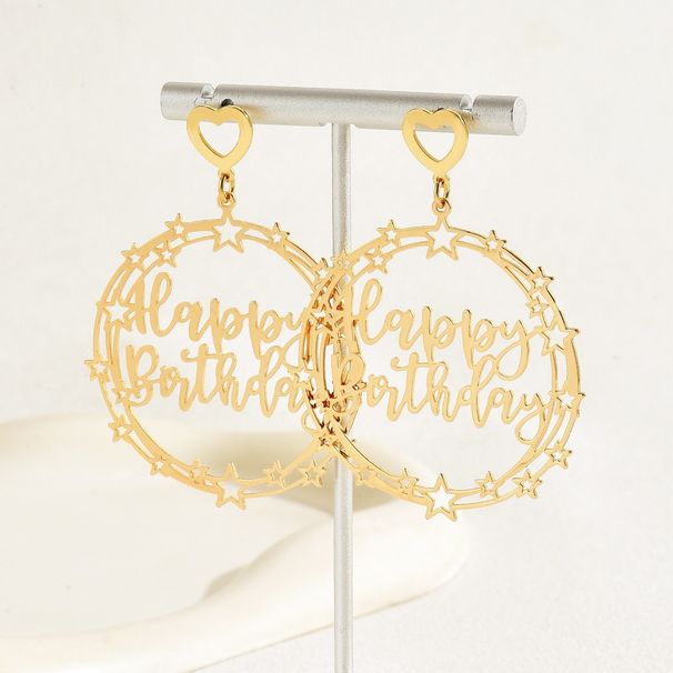 American style minimalist metal blessing letters, large niche heart design, exaggerated temperament, earri, and_ipsvogv.com