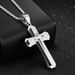 Men's Jewelry Retro Three Layer Cross Necklace Titanium Steel Domineering Necklace Boys Decoration Engraving Gift_ipsvogv.com