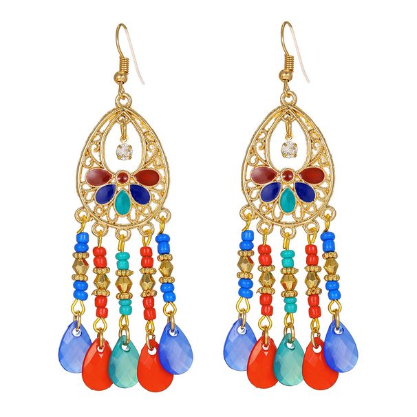 Women’s Jewelry Set FashionRetro Ethnic Style Net Celebrity Earrings For Women Style Tassel Earrings Long Style Personality Rice Bead Earrings_ipsvogv.com