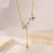 Women's Jewelry Necklace Female Stainless Steel Fashion Versatile Commuter Style Butterfly Tassel Pearl Titanium Steel Clavicle Chain_ipsvogv.com