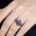 Sanjie Leaf Flower Amethyst Female Ins Fashion Temperament Gun Black Light Luxury Women's Diamond Ring_ipsvogv.com