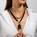 Beaded Two Piece Set Multi Layer Round Beaded Necklace Retro Water Drop Pendant Necklace_ipsvogv.com