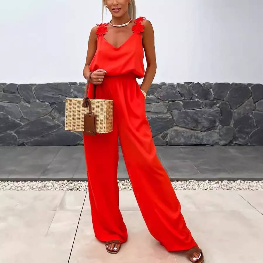 Women's Clothing spring and summer new suspender sleeveless pocket jumpsuit INS casual loose_ipsvogv.com