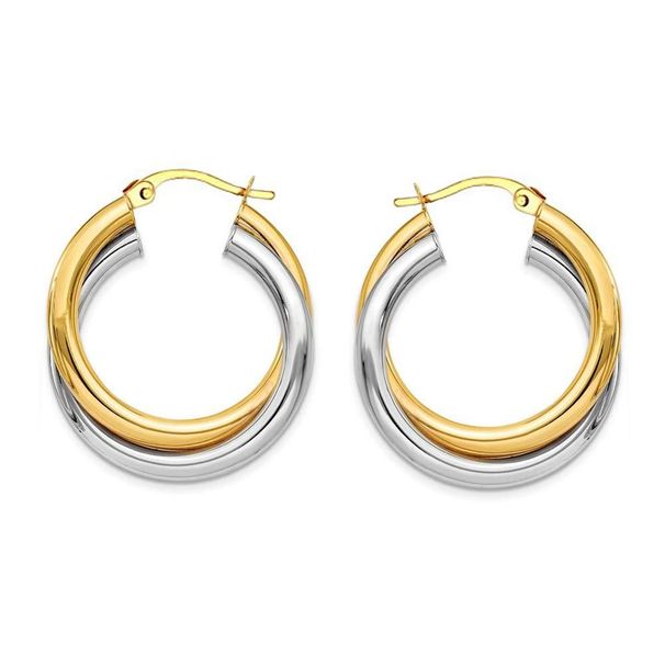 Women's Jewelry Brass With Real Gold Plating Simple Glossy Two Color Double Layer Fashionable Ladies' High End Earrings_ipsvogv.com
