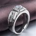 New Domineering And Fashionable Simulation Diamond Ring, Men's Platinum Plated Mosang Stone Ring_ipsvogv.com