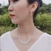 Elegant Silver & Diamond Necklace Earrings Set For Women - Evening Jewelry Gift_ipsvogv.com