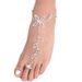 Style Ladies Leaf Hand Chain Circle Butterfly Rhinestone Foot Ring Integrated Chain Bride Wedding Dress Accessories_ipsvogv.com