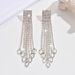 Unisex Long Diamond Tassel Earrings Exaggerated Fashion Temperament Earrings Light Luxury High End Hot Ear Jewelry_ipsvogv.com