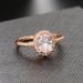 Classic pigeon egg engagement ring for women, simple micro inlaid zircon diamond ring_ipsvogv.com
