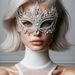 Geometric rhinestone mask ladies masquerade holiday party mysterious Halloween mask_ipsvogv.com