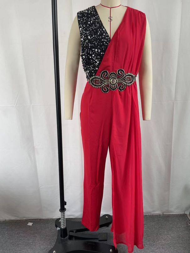 Women's Clothing Long Sleeve Lace Lace Waisted Two piece Jumpsuit_ipsvogv.com