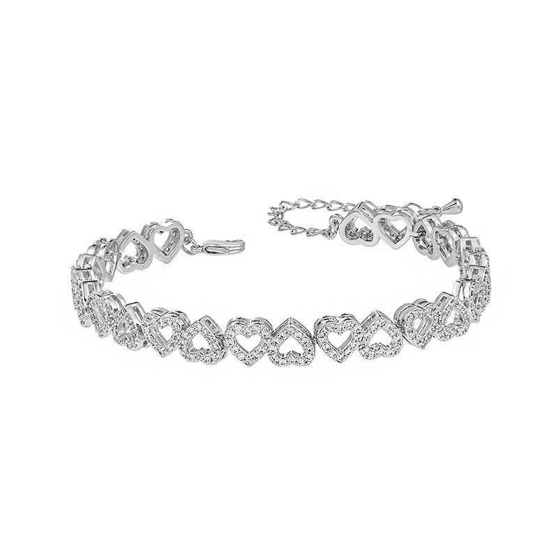 Girls High End Diamond Full Diamond Bracelet Simple Fashion Light Luxury Style Women Full Of High End Super Flash Gift Love Adjustable_ipsvogv.com