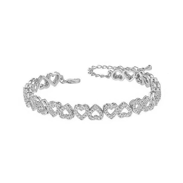 Girls High End Diamond Full Diamond Bracelet Simple Fashion Light Luxury Style Women Full Of High End Super Flash Gift Love Adjustable_ipsvogv.com