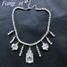 Personalized fashion teardrop shaped rhinestone necklace, exaggerated luxury pendant clavicle chain, sexy accessories necklace_ipsvogv.com