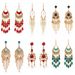 Ethnic style female water drop tassel earrings, bohemian crescent shaped earrings F6120_ipsvogv.com