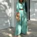 2023 Women's INS Solid Color Temperament Commuter Loose Pocket Fashion Casual Set_ipsvogv.com